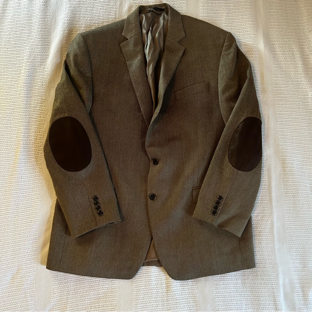 Lauren Ralph Lauren Men’s 43R Wool Brown Herringbone Blazer